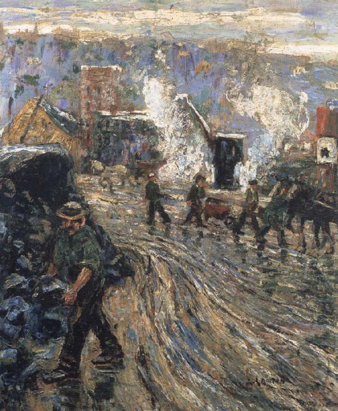 Ernest Lawson Building the New York Sweden oil painting art